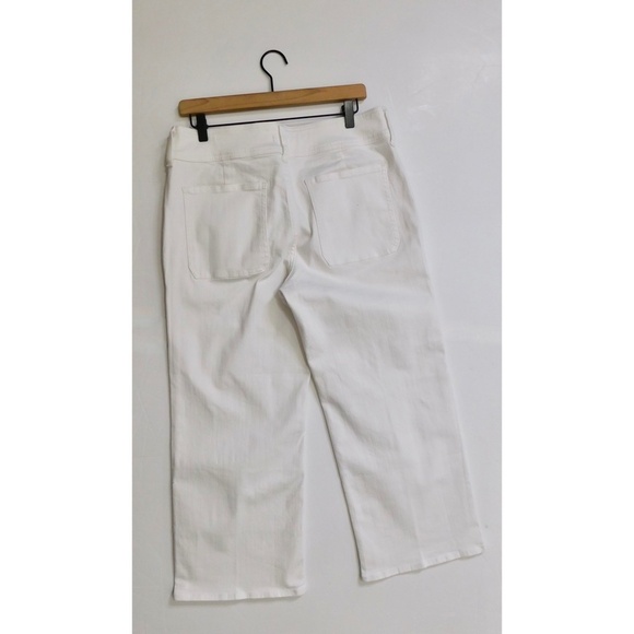 NWT!! J. CREW Slim Wide Jeans Stacked Buttons Solid White Size 30 Petite 30P - Picture 8 of 16